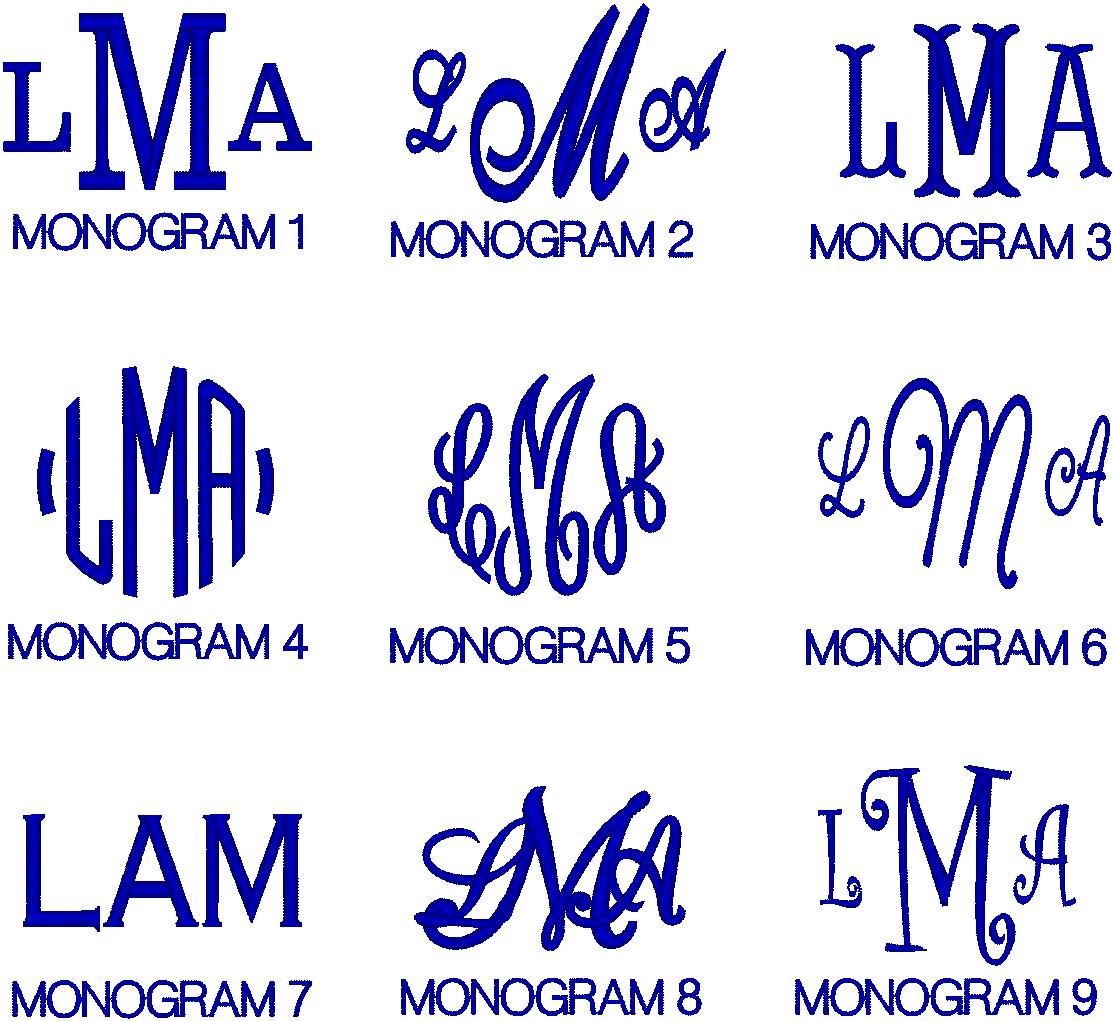 9 3 Letter Monogram Embroidery Fonts Images