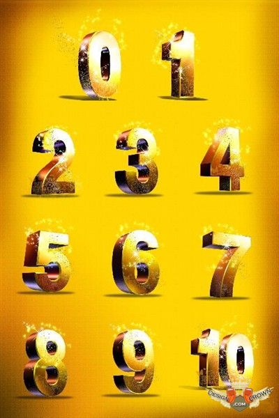 3D Numbers Clip Art