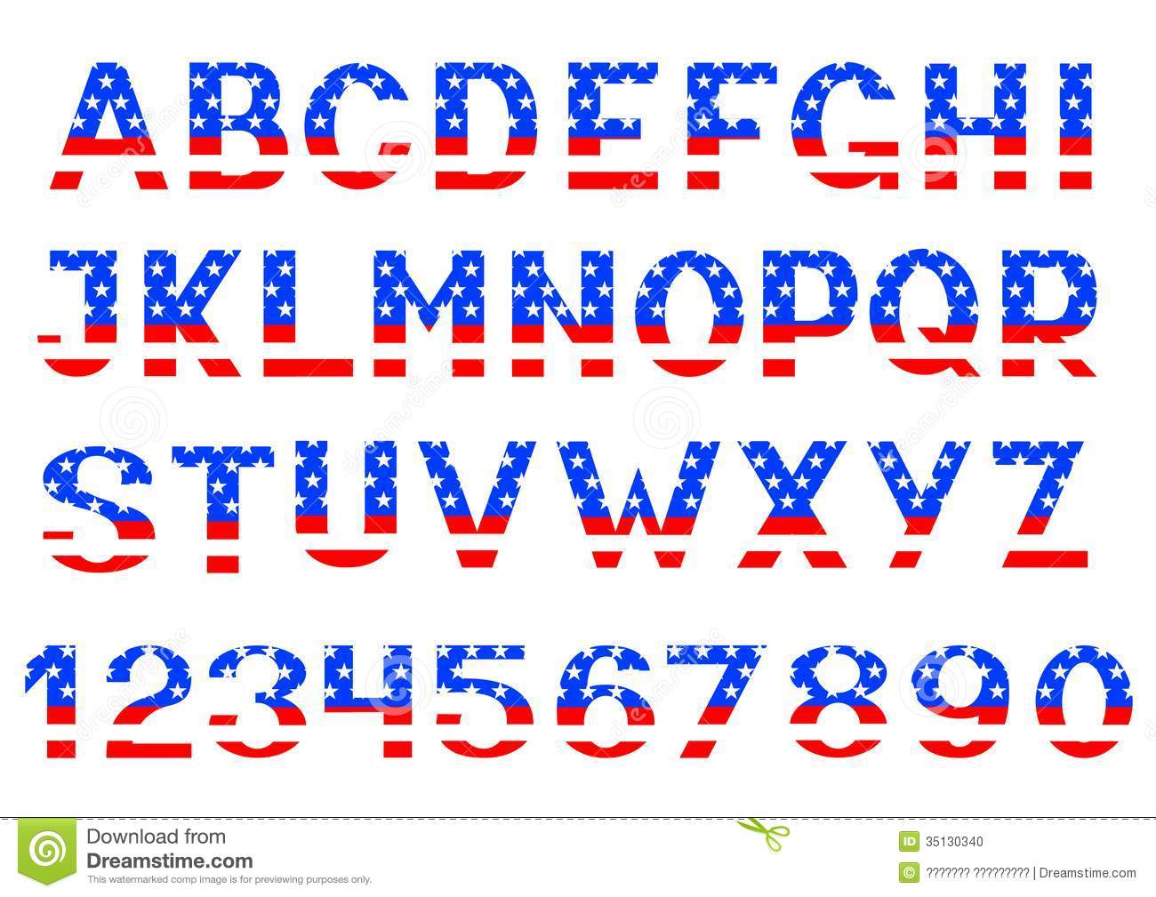 American Flag Alphabet Letters