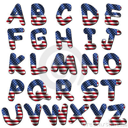 American Flag Alphabet Letters