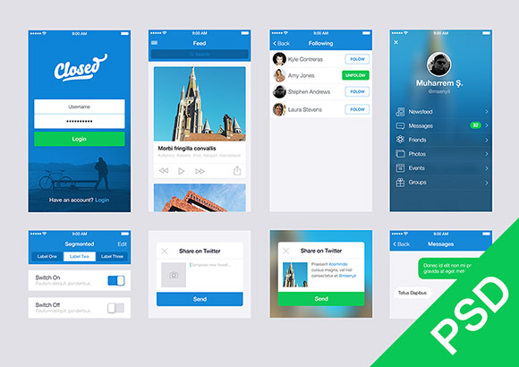 12 Android-App UIKit PSD Images