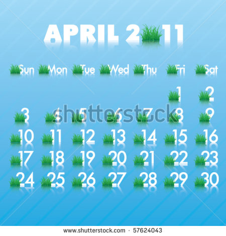 April 2011 Monthly Calendar