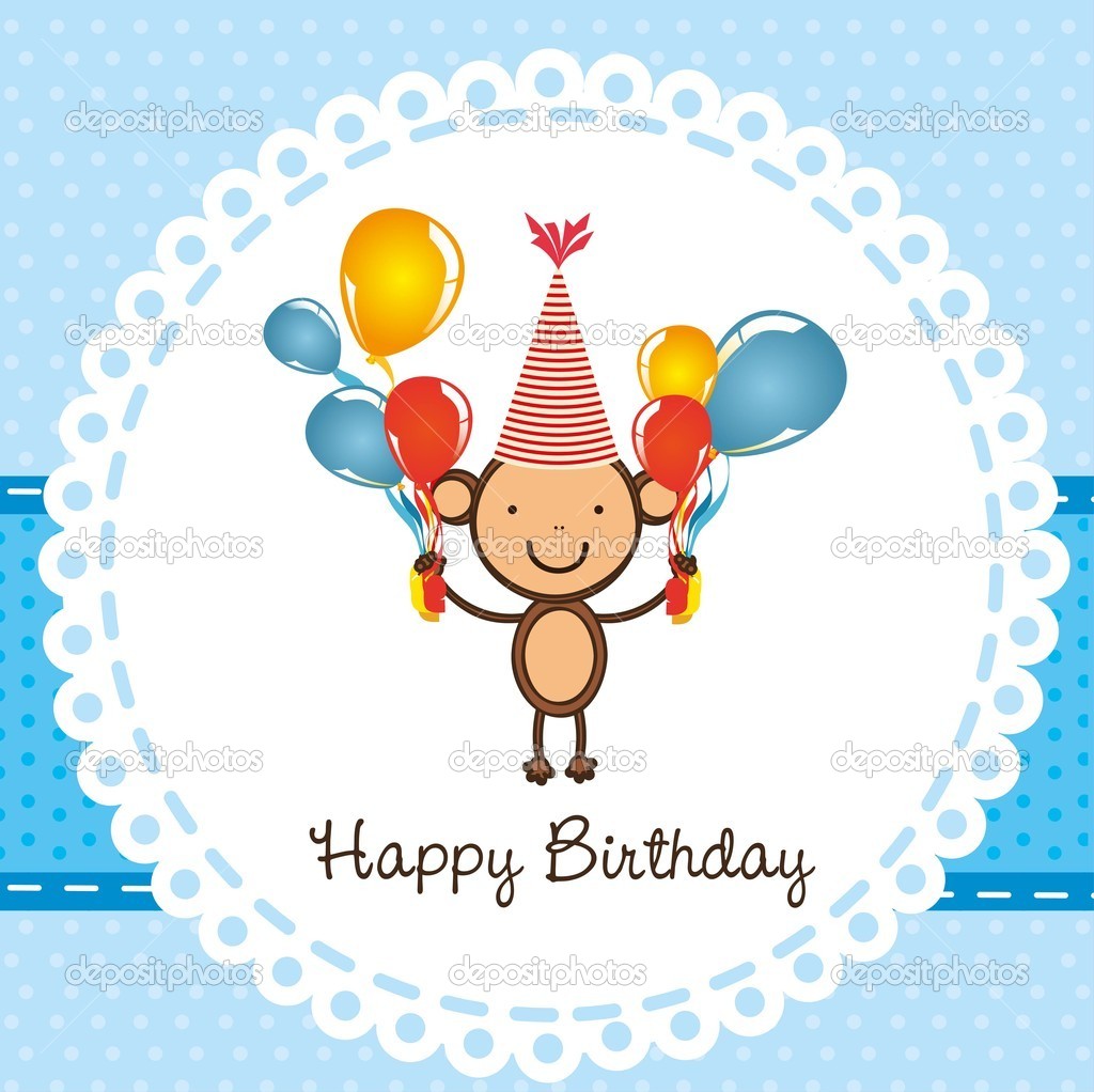 Birthday Monkey Clip Art