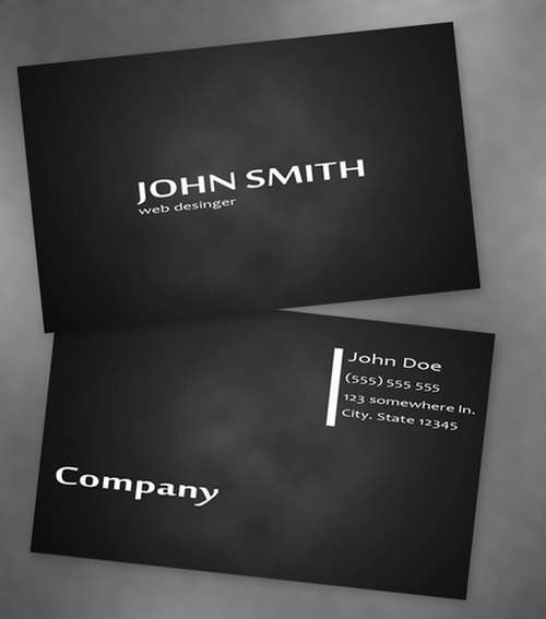 Black Business Card Template Free