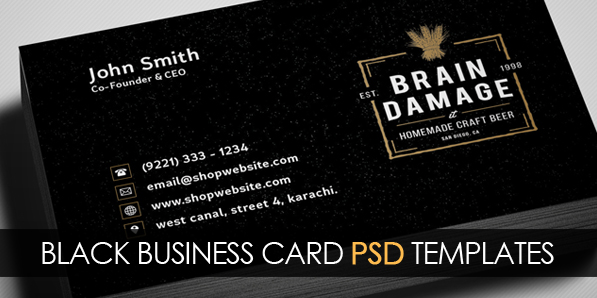 Black Business Card Template Free