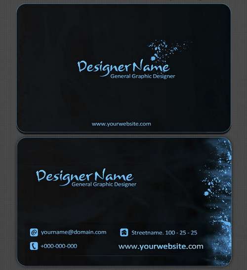 Black Business Card Template