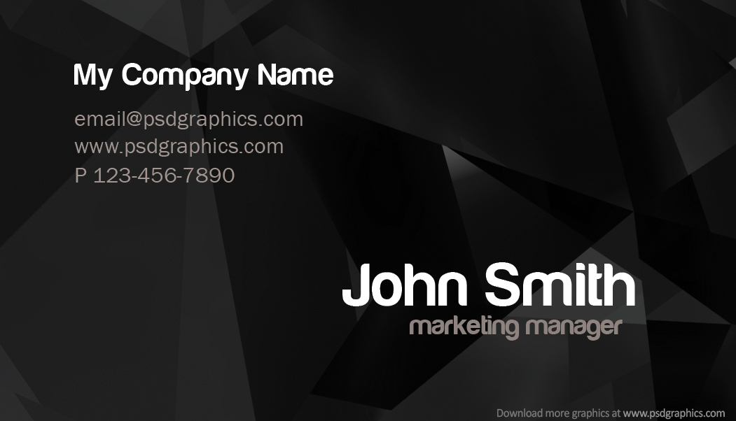 Black Business Card Templates Photoshop