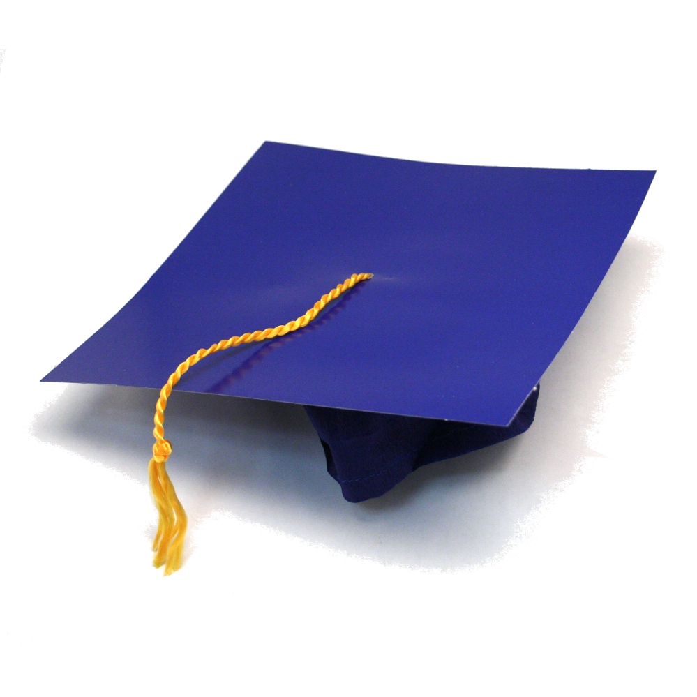 Blue and Gold Graduation Cap