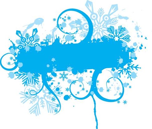 Blue Vector Floral Graphic
