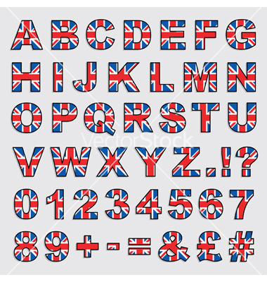 British Flag Letters Alphabet