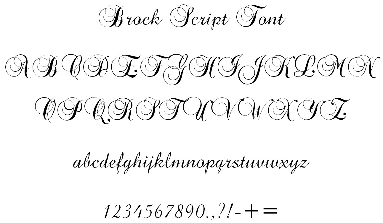 Brock Script Embroidery Font