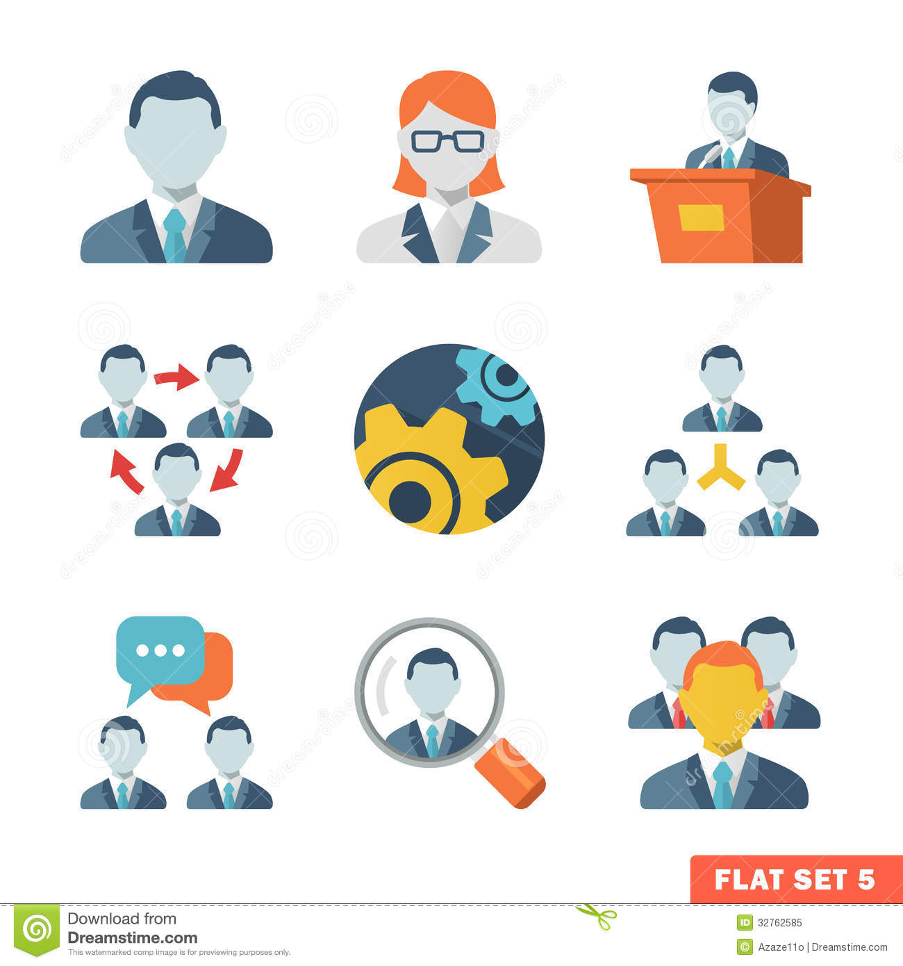 Business Flat Icons People