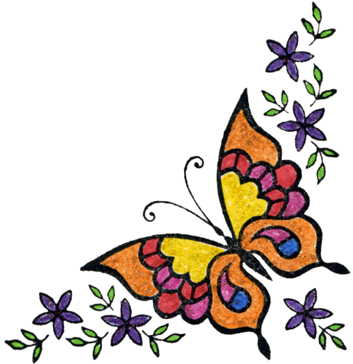 Butterfly Corner Border Designs