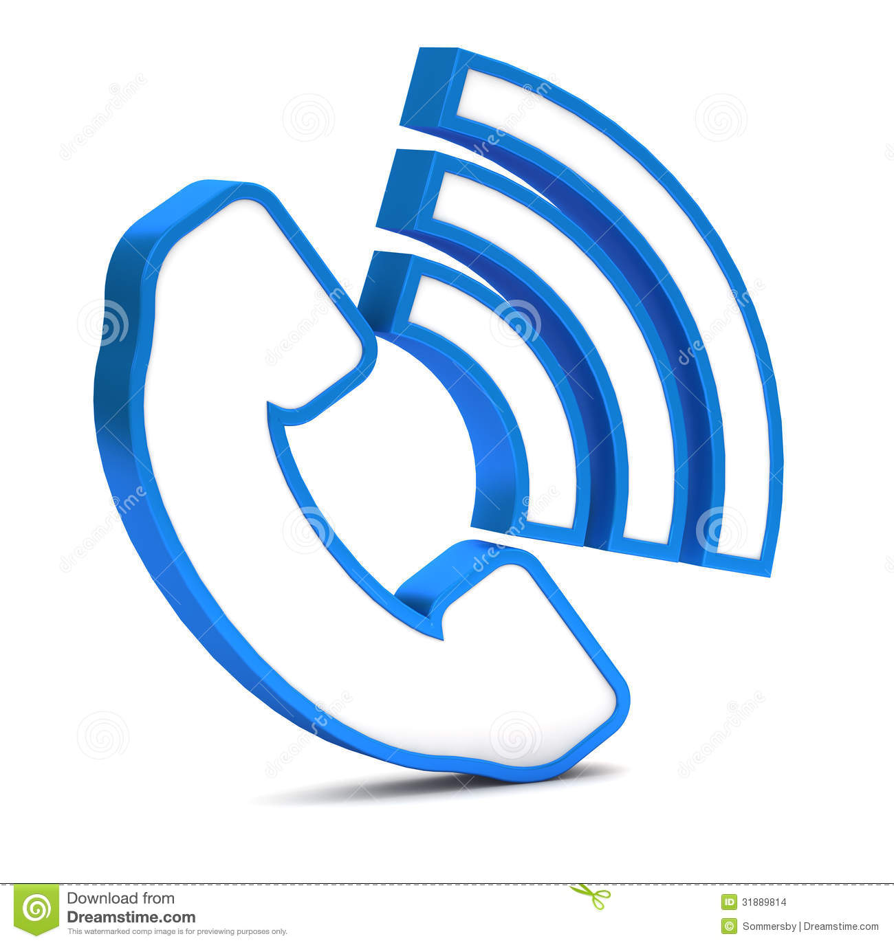 Button Cell Phone Icon Blue