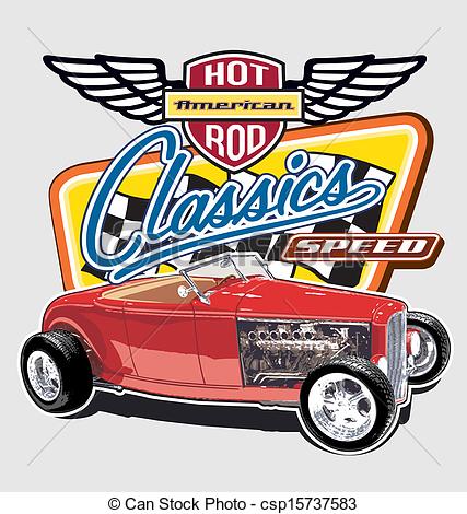 Car Hot Rod Vector Clip Art