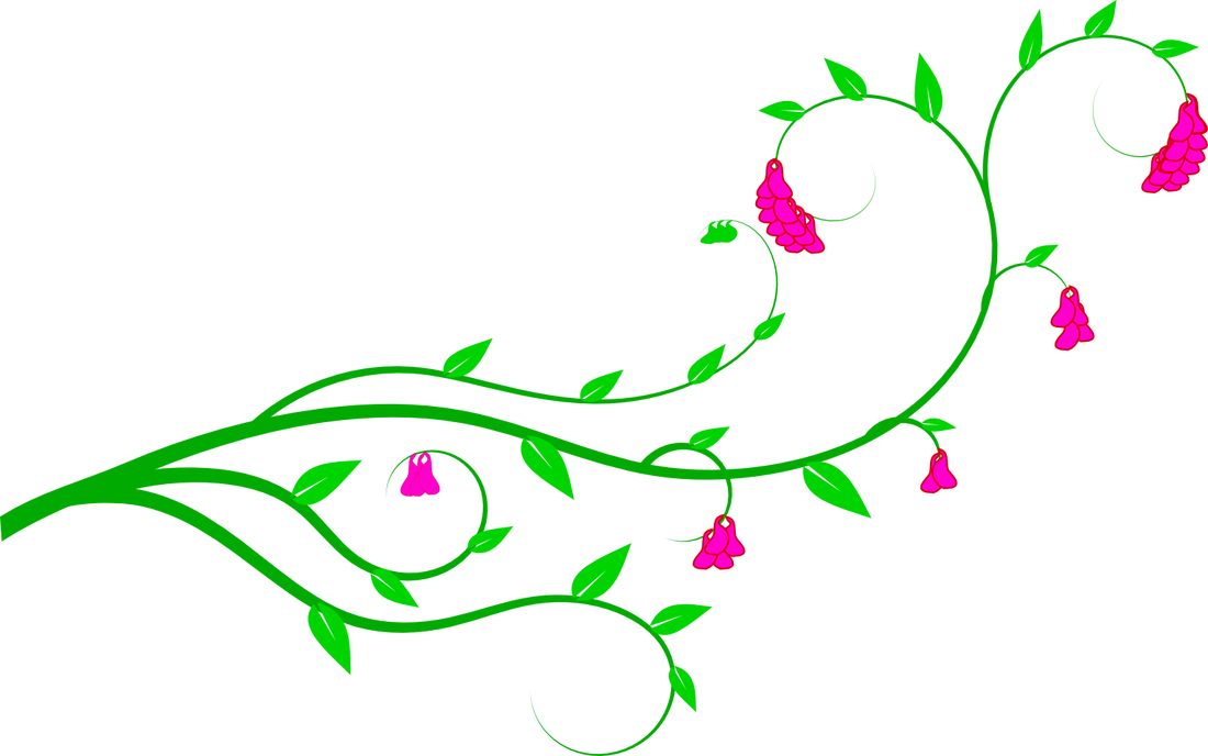 Cartoon Flowers with Vines