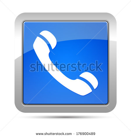 Cell Phone Icon Blue Square