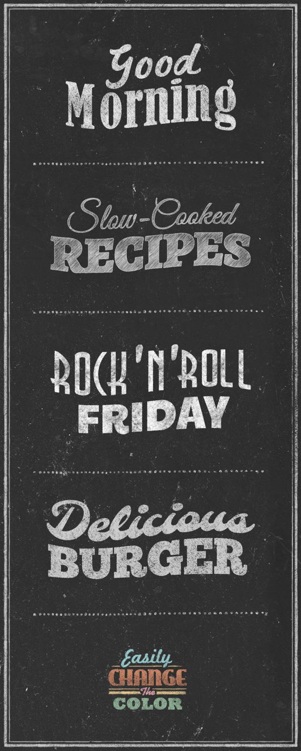 Chalkboard Typography Text Effects Chalkboard Typography Text Effects