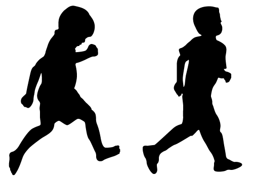 Child Running Silhouette Child Running Silhouette