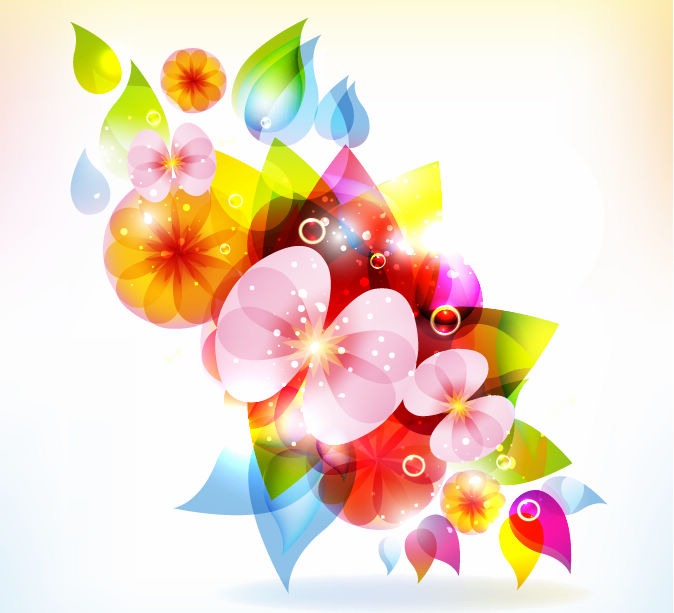 Colorful Abstract Flowers Vector