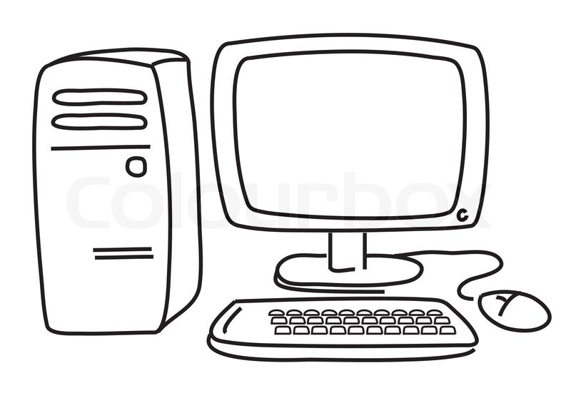 Computer Clip Art Black and White