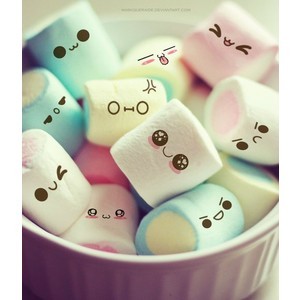 Cute Marshmallows with Faces Cute Marshmallows with Faces