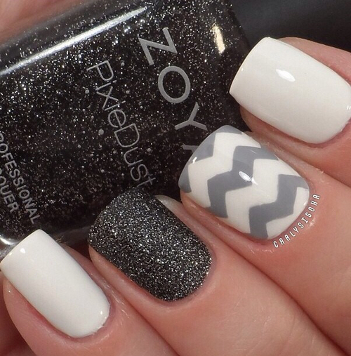 14 Grey And White Nail Designs Images