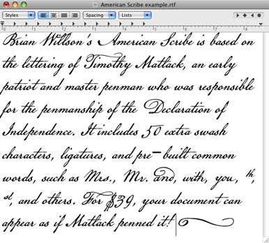 Declaration of Independence Font Style