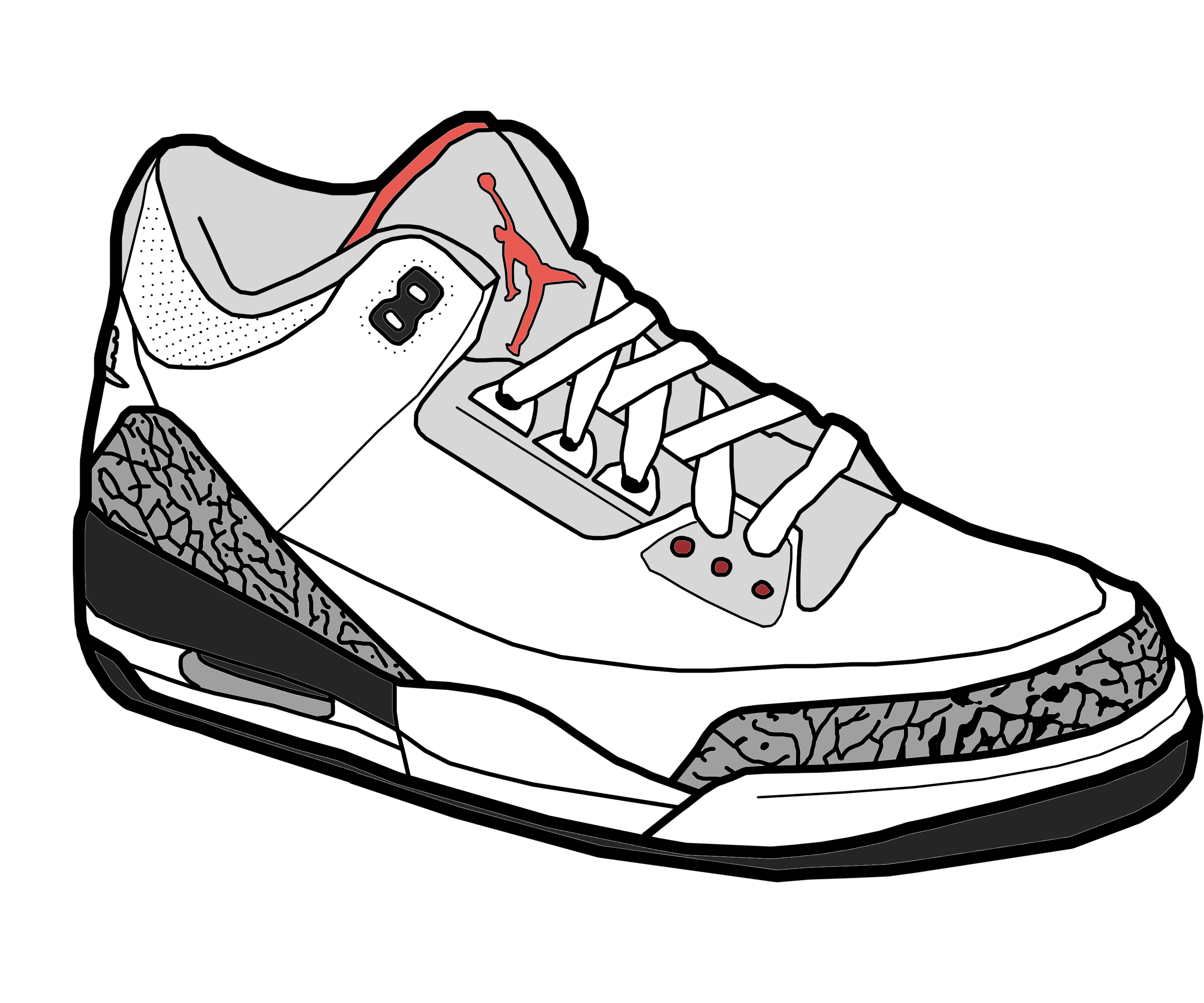 11 Jordan Shoe Vector Images - Cartoon Air Jordan 6 Carmine, Legend Air
