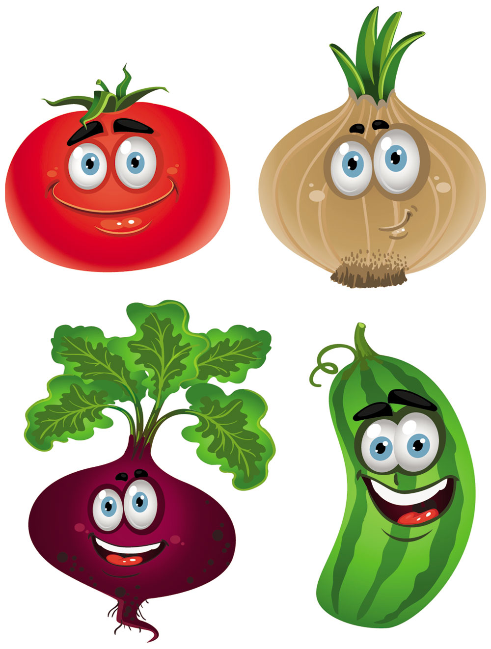 Drawings of Fruits and Vegetables Cartoons