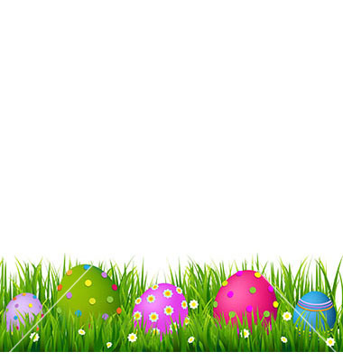 Easter Eggs in Grass Border