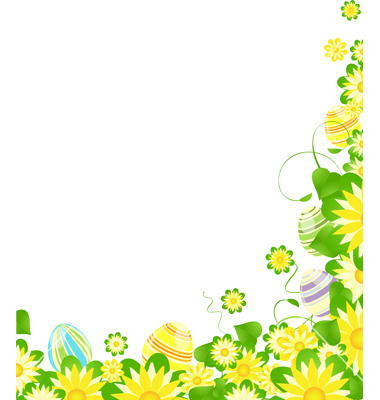 Easter Flower Border Clip Art