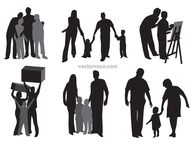 Family Silhouette Vector