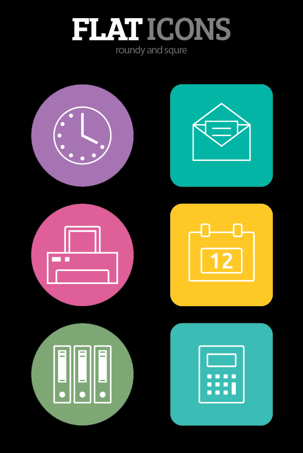 Flat Office Icons Free