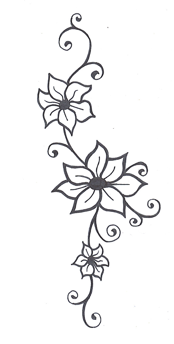 Flower Vine Tattoo Drawings