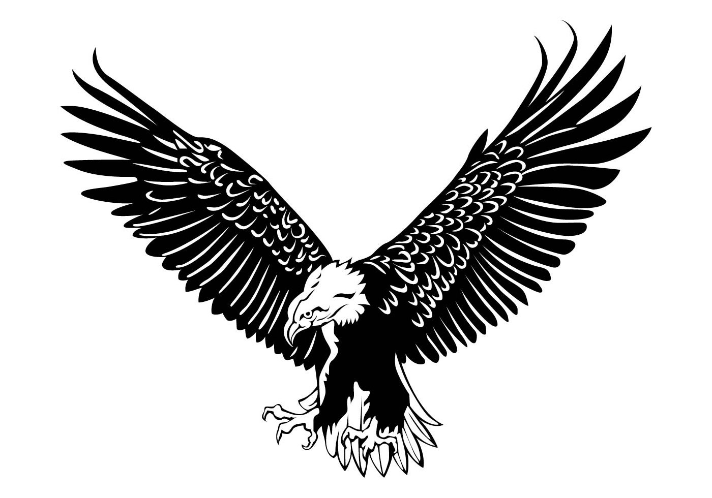 Flying Eagle Silhouette Vector