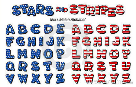 Font with Stars and Stripes