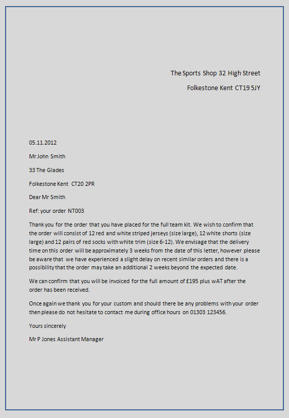 Formal Letter Format