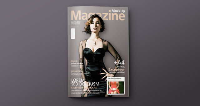 Free Magazine Cover Mockup PSD