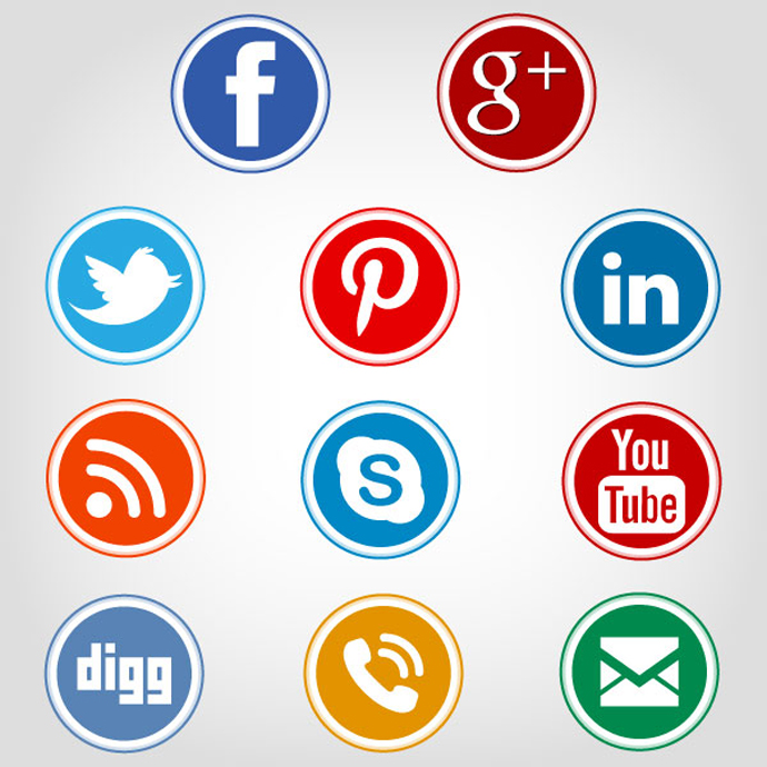 19 Circle Social Icons In Vector Images