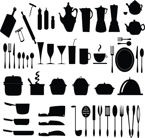 Free Vector Kitchen Utensils Silhouette