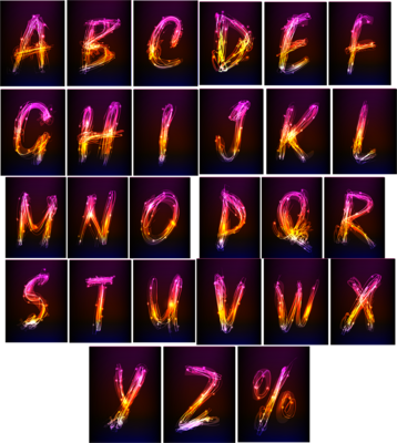 Glowing Alphabet Letters