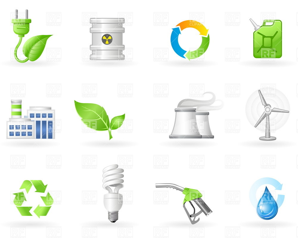 Green Energy Icons Vector Free