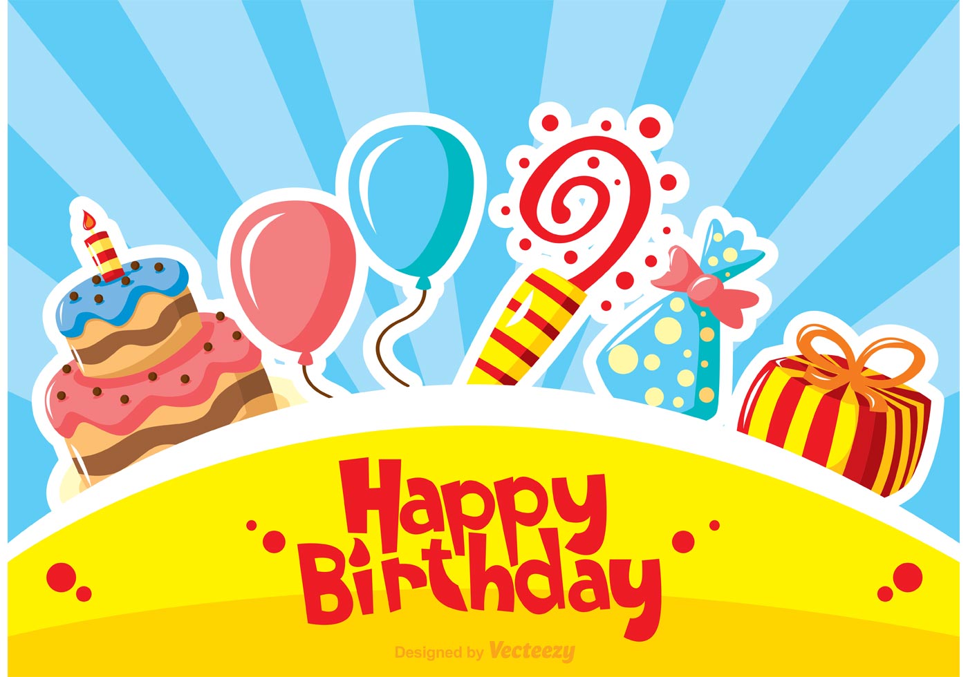 Happy Birthday Card Vector Happy Birthday Card Vector