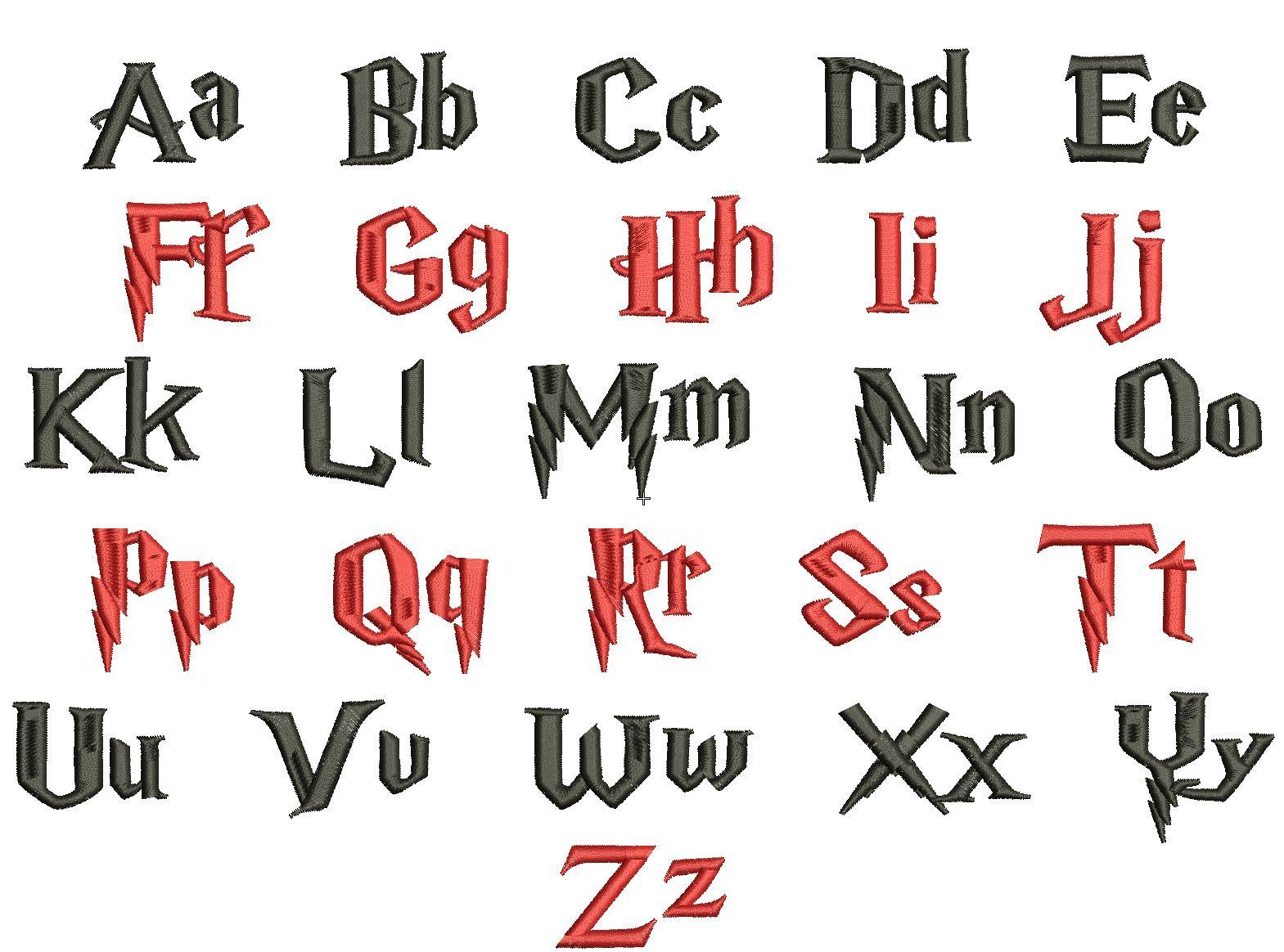Harry Potter Machine Embroidery Font