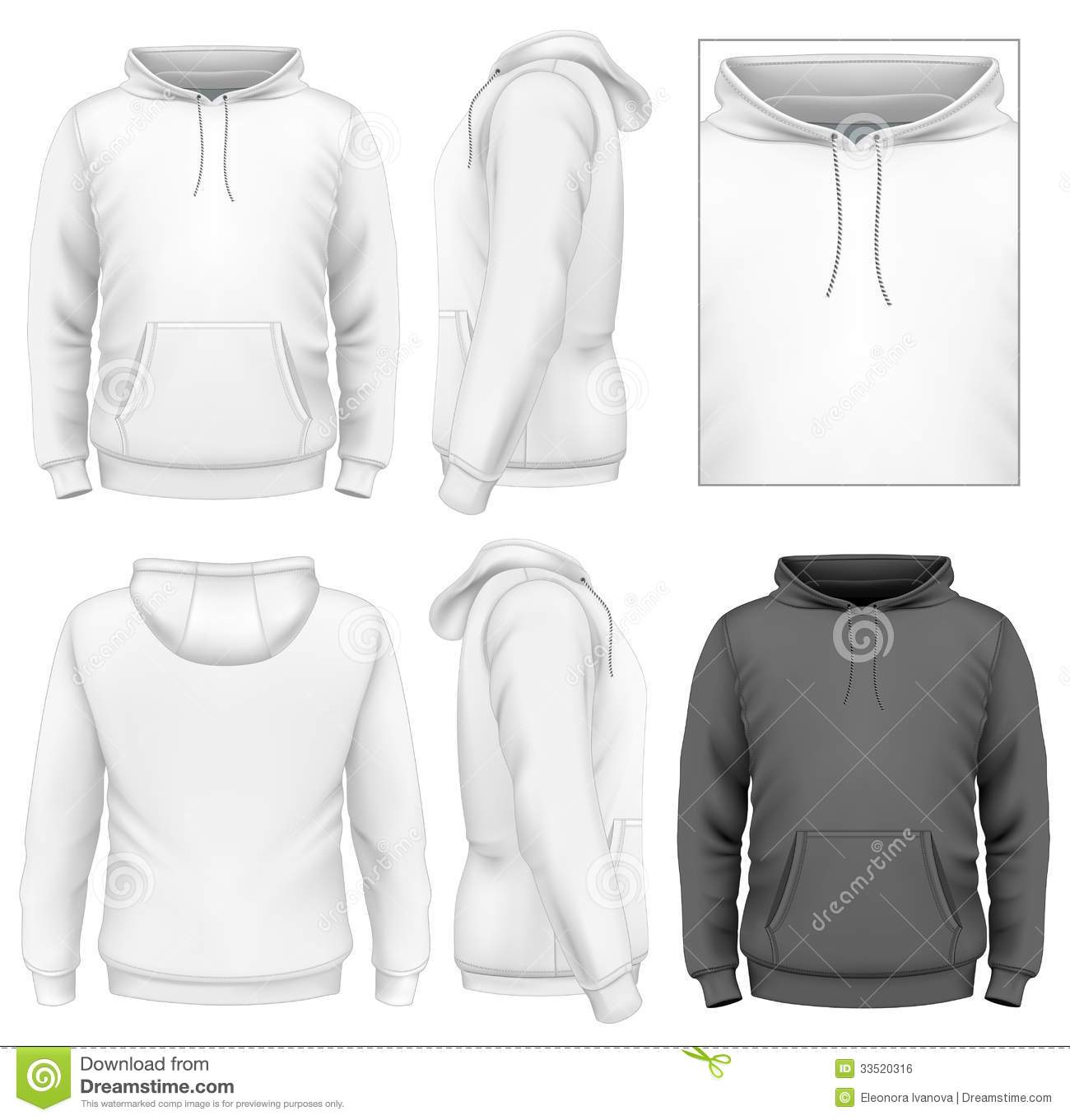 Hoodie Template Front and Back