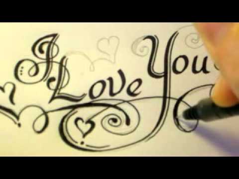 How to Draw Fancy Letters I Love You