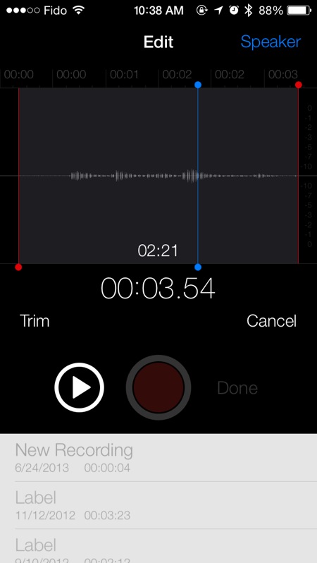 iOS 7 Voice Memo Icon