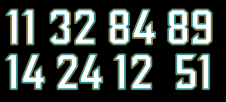 Jacksonville Jaguars Number Font