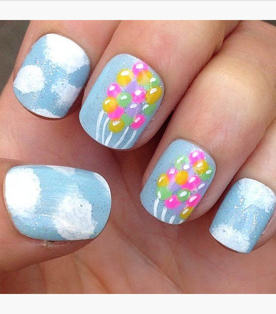 Light Blue Nail Art